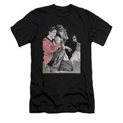 Elvis Presley Shirt Slim Fit Rock N Roll Smoke Black T-Shirt