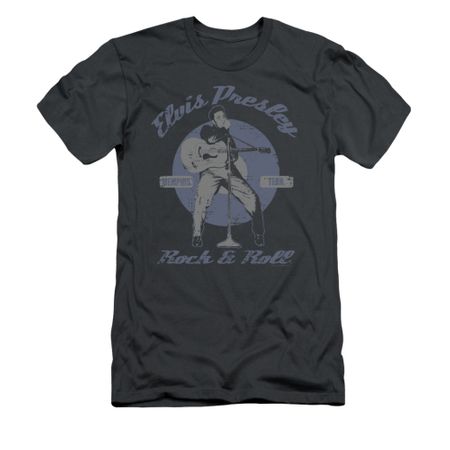 Elvis Presley Shirt Slim Fit Rock & Roll Charcoal T-Shirt