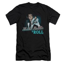 Elvis Presley Shirt Slim Fit Shake Rattle And Roll Black T-Shirt Elvis Presley Shirt Slim Fit Shake Rattle And Roll Black T-Shirt