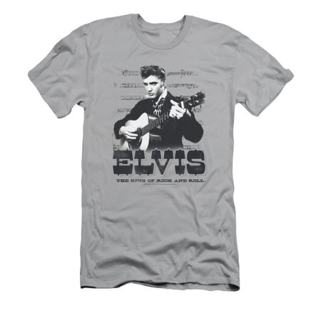 Elvis Presley Shirt Slim Fit Sheet Music Silver T-Shirt