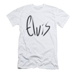 Elvis Presley Shirt Slim Fit Sketchy Name White T-Shirt Elvis Presley Shirt Slim Fit Sketchy Name White T-Shirt