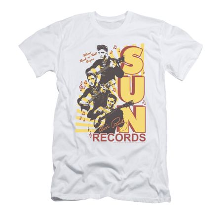 Elvis Presley Shirt Slim Fit Sun Records Soundtrack White T-Shirt