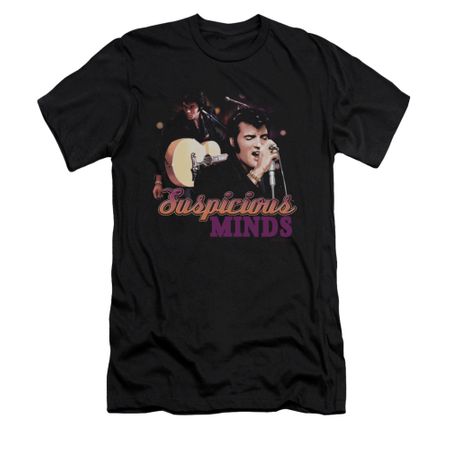 Elvis Presley Shirt Slim Fit Suspicious Minds Black T-Shirt