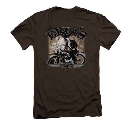 Elvis Presley Shirt Slim Fit TCB Cycle Coffee T-Shirt