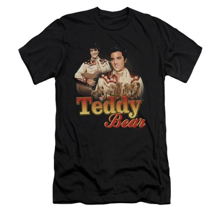 Elvis Presley Shirt Slim Fit Teddy Bears Black T-Shirt
