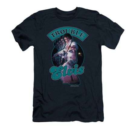 Elvis Presley Shirt Slim Fit Total Trouble Soundtrack Navy T-Shirt