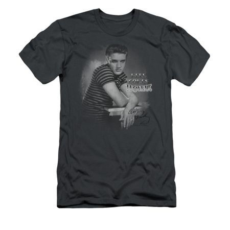 Elvis Presley Shirt Slim Fit Trouble Charcoal T-Shirt