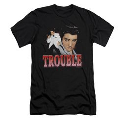 Elvis Presley Shirt Slim Fit Trouble In A White Suit Black T-Shirt Elvis Presley Shirt Slim Fit Trouble In A White Suit Black T-Shirt