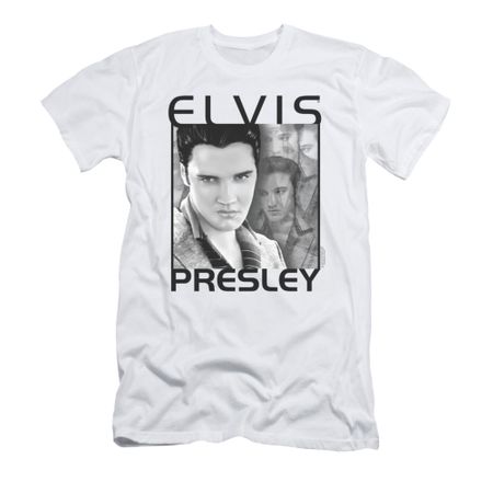 Elvis Presley Shirt Slim Fit Up Front White T-Shirt