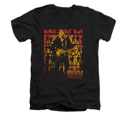 Elvis Presley Shirt Slim Fit V-Neck Comeback Spotlight Black T-Shirt Elvis Presley Shirt Slim Fit V-Neck Comeback Spotlight Black T-Shirt