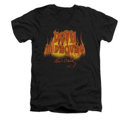 Elvis Presley Shirt Slim Fit V-Neck Devil In Disguise Black T-Shirt Elvis Presley Shirt Slim Fit V-Neck Devil In Disguise Black T-Shirt