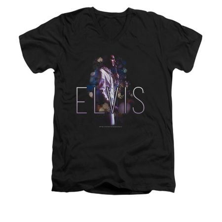 Elvis Presley Shirt Slim Fit V-Neck Dream State Black T-Shirt