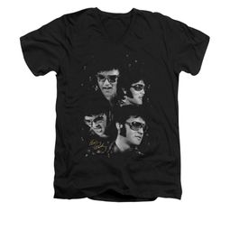 Elvis Presley Shirt Slim Fit V-Neck Faces Black T-Shirt Elvis Presley Shirt Slim Fit V-Neck Faces Black T-Shirt