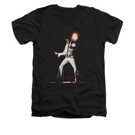 Elvis Presley Shirt Slim Fit V-Neck Glorious Black T-Shirt