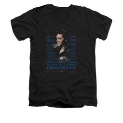 Elvis Presley Shirt Slim Fit V-Neck Icon Black T-Shirt