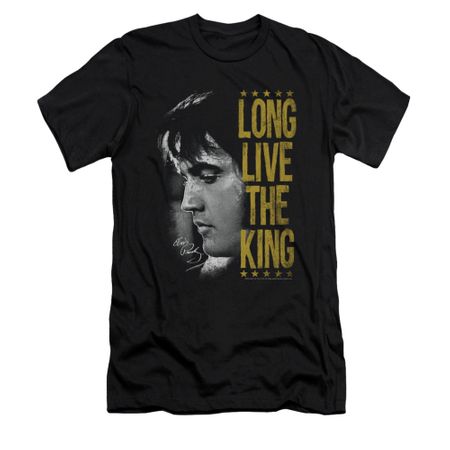 Elvis Presley Shirt Slim Fit V-Neck Long Live Black T-Shirt