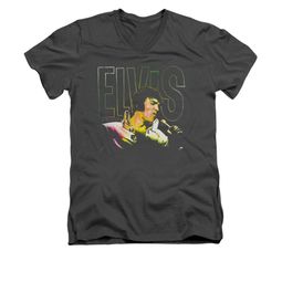 Elvis Presley Shirt Slim Fit V-Neck Multicolored Charcoal T-Shirt Elvis Presley Shirt Slim Fit V-Neck Multicolored Charcoal T-Shirt