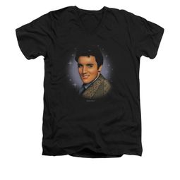 Elvis Presley Shirt Slim Fit V-Neck Starlite Black T-Shirt