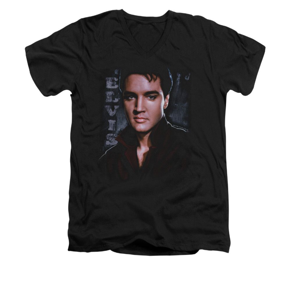Elvis Presley Shirt Slim Fit VNeck Tough Poster Black TShirt Elvis