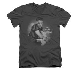 Elvis Presley Shirt Slim Fit V-Neck Trouble Charcoal T-Shirt Elvis Presley Shirt Slim Fit V-Neck Trouble Charcoal T-Shirt