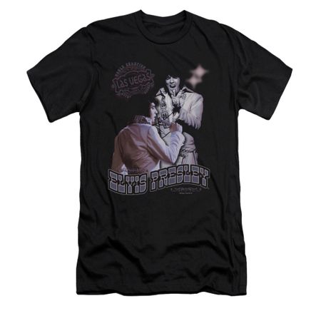 Elvis Presley Shirt Slim Fit Violet Vegas Black T-Shirt