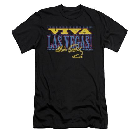 Elvis Presley Shirt Slim Fit Viva Las Vegas Black T-Shirt
