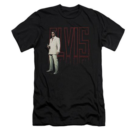Elvis Presley Shirt Slim Fit White Suit Black T-Shirt