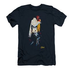 Elvis Presley Shirt Slim Fit Yellow Scarf Navy T-Shirt