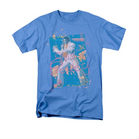 Elvis Presley Shirt Splatter Hawaii Carolina Blue T-Shirt