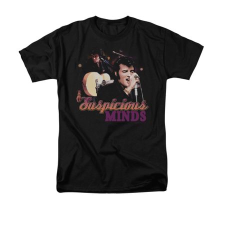 Elvis Presley Shirt Suspicious Minds Black T-Shirt