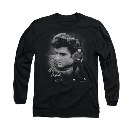 Elvis Presley Shirt Sweater Long Sleeve Black Tee T-Shirt
