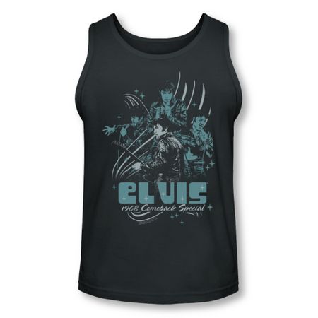 Elvis Presley Shirt Tank Top 68 Leather Charcoal Tanktop