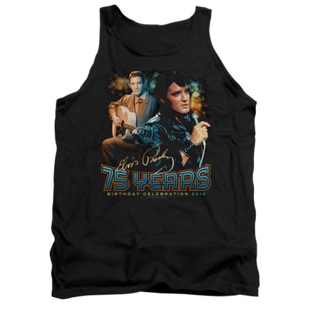 Elvis Presley Shirt Tank Top 75 Year Birthday Black Tanktop