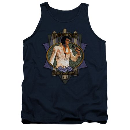 Elvis Presley Shirt Tank Top Aloha From Hawaii Navy Tanktop