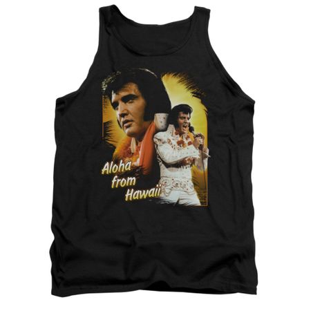 Elvis Presley Shirt Tank Top Aloha Sing It Black Tanktop