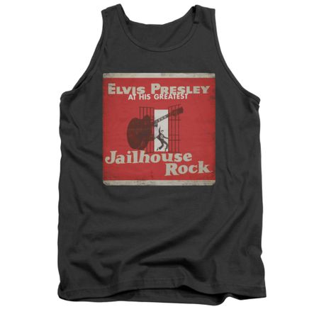 Elvis Presley Shirt Tank Top At His Greatest Charcoal Tanktop