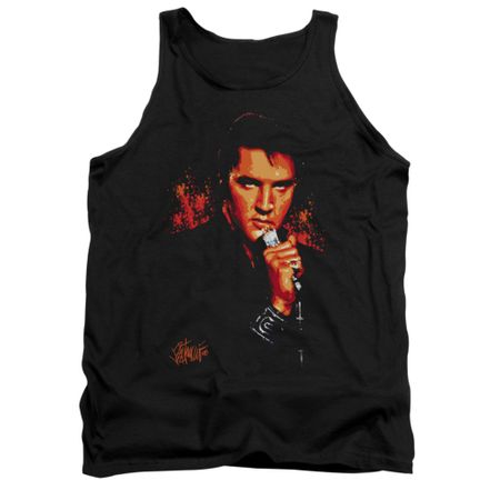 Elvis Presley Shirt Tank Top Blue Eyes In The Dark Black Tanktop