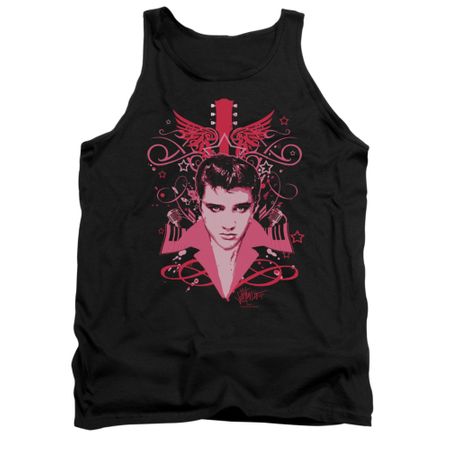Elvis Presley Shirt Tank Top Face It Pink Black Tanktop