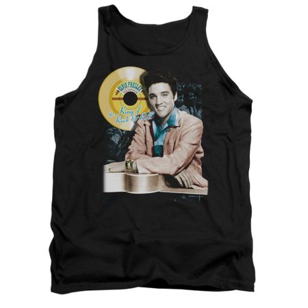 Elvis Presley Shirt Tank Top Gold Record Black Tanktop