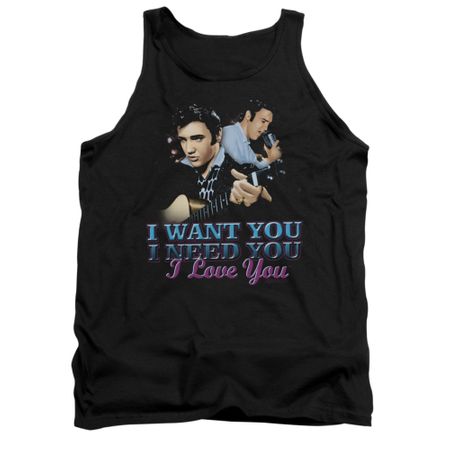 Elvis Presley Shirt Tank Top I Want You Black Tanktop