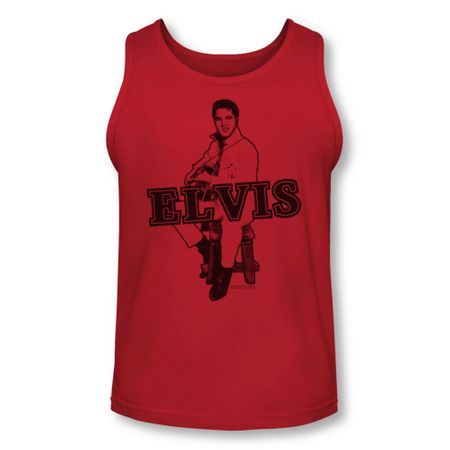 Elvis Presley Shirt Tank Top Jamming Red Tanktop