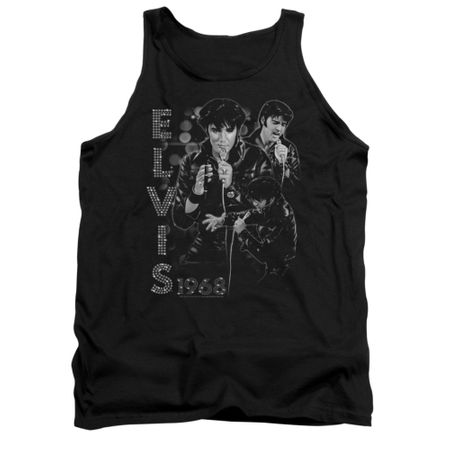 Elvis Presley Shirt Tank Top Leathered 68 Black Tanktop