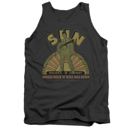 Elvis Presley Shirt Tank Top Logo Music Charcoal Tanktop