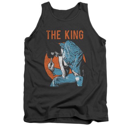 Elvis Presley Shirt Tank Top Mic In hand Charcoal Tanktop