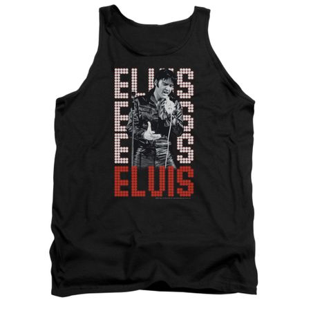 Elvis Presley Shirt Tank Top Name In Lights Black Tanktop