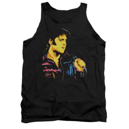 Elvis Presley Shirt Tank Top Neon Outline Black Tanktop
