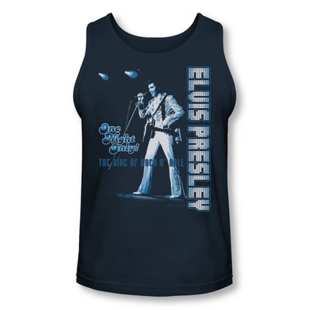 Elvis Presley Shirt Tank Top One Night Only Navy Tanktop