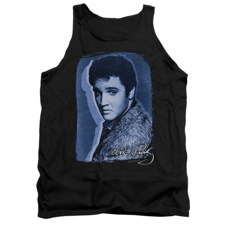 Elvis Presley Shirt Tank Top Overlay Black Tanktop