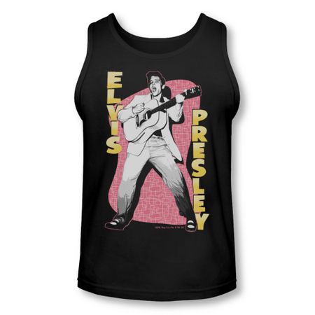 Elvis Presley Shirt Tank Top Pink Rock Black Tanktop