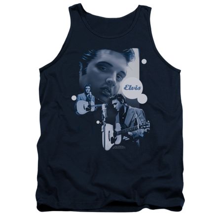Elvis Presley Shirt Tank Top Play That Guitar Navy Tanktop